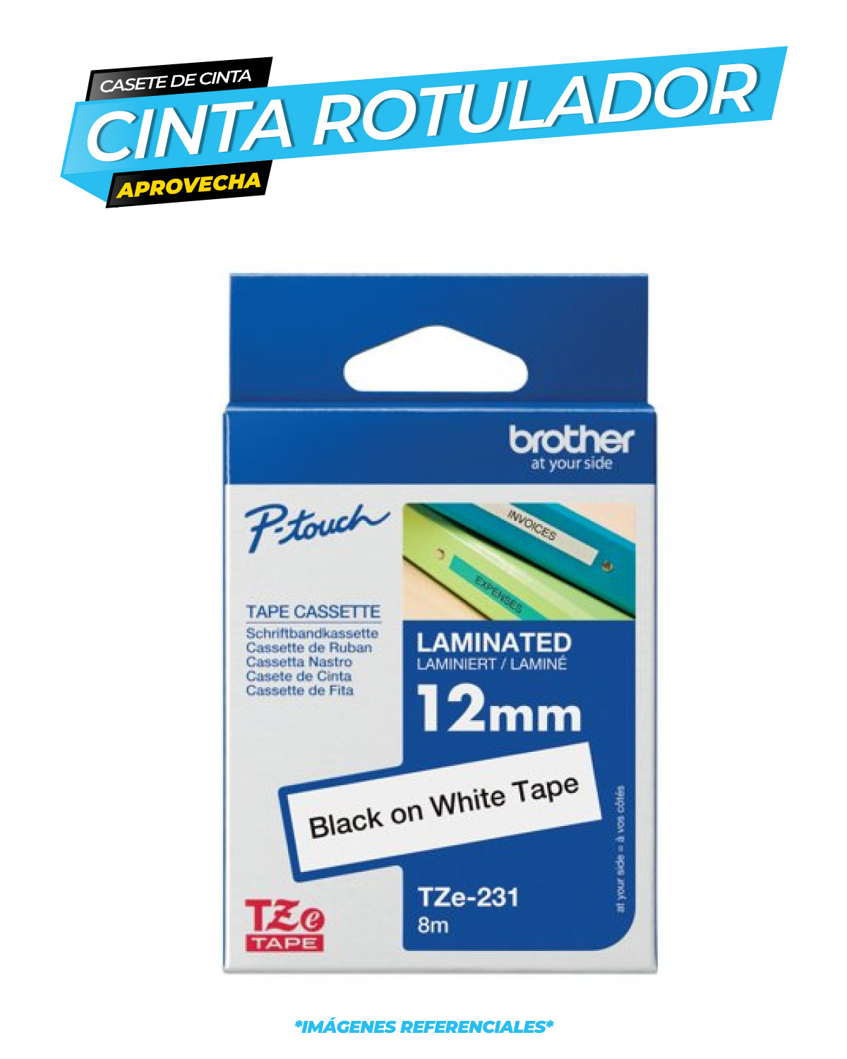 Cinta laminada Brother TZE231