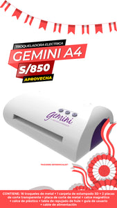 Troqueladora Electrónica Gemini Troqueladora Cortar Grabar Papel - Tamaño A4