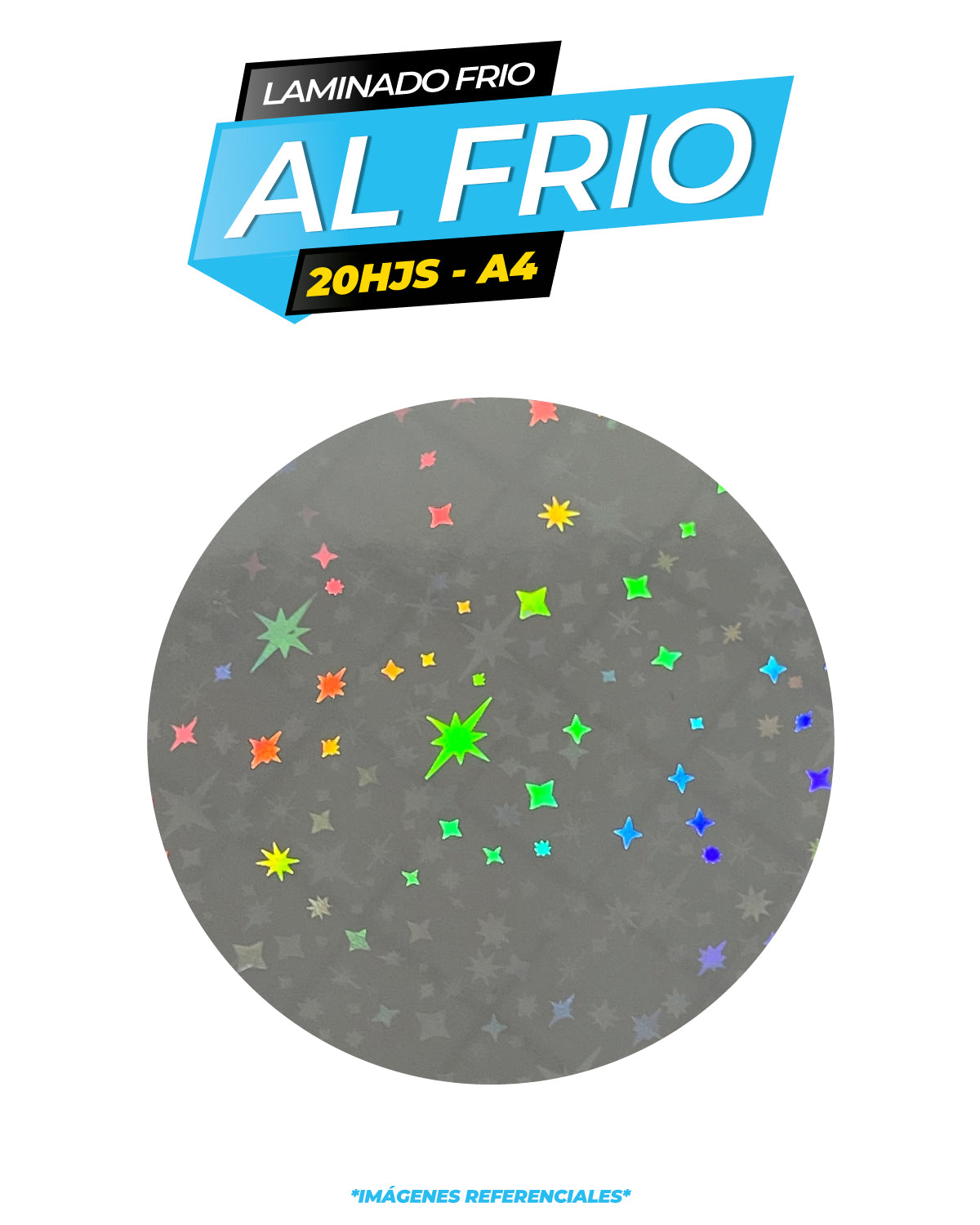Laminado frio holográfico STAR / Pack 20 hojas A4