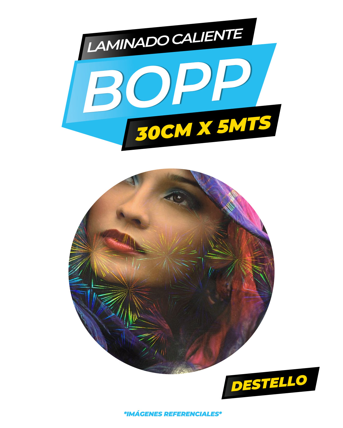 Rollo bopp holográfico DESTELLO / 30CMX5M