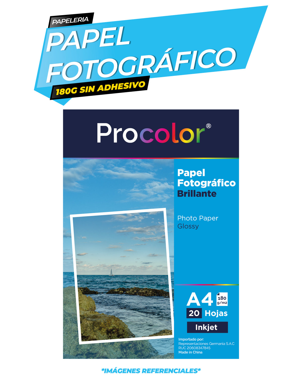 Papel Fotográfico Brillante 180 gr. A4-20H Procolor