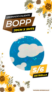 Rollo bopp holográfico ESTRELLAS / 30CMX5M