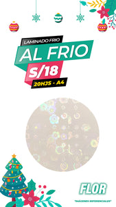 Laminado frio holográfico FLOR / Pack 20 hojas A4