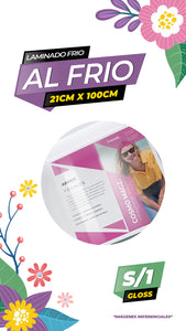 Laminado frio glossy  / 21CM X 100CM