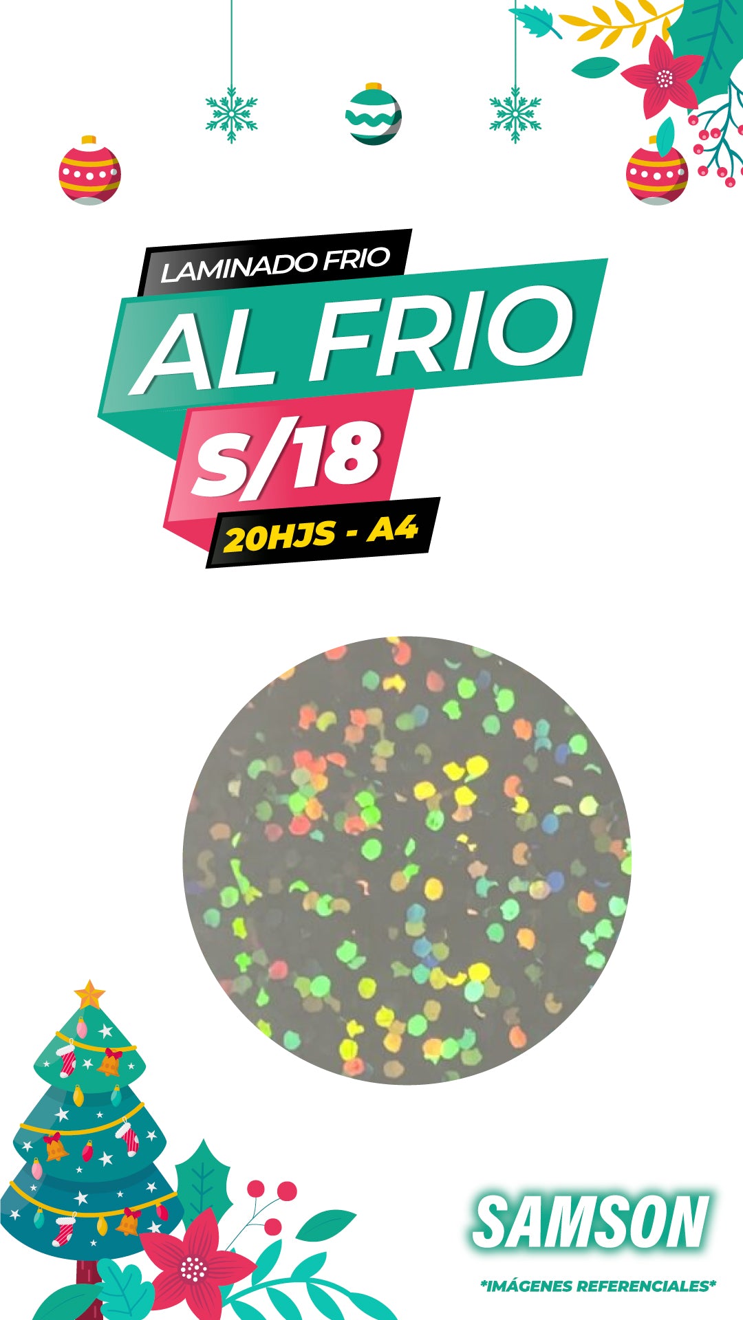 Laminado frio holográfico SAMSON / Pack 20 hojas A4