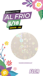 Laminado frio holográfico FLOR / Pack 20 hojas A4