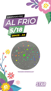 Laminado frio holográfico STAR / Pack 20 hojas A4